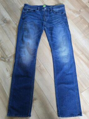 Hugo Boss Green Delaware 1 Slim Fit Jeans Mens 33x34 Blue Stretch Denim